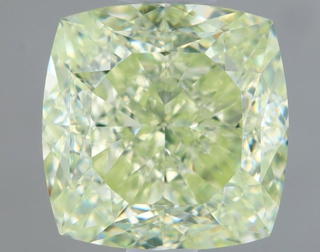 Cushion Light Yellow Green Natural Diamond 1.58ct VS1 loose diamond