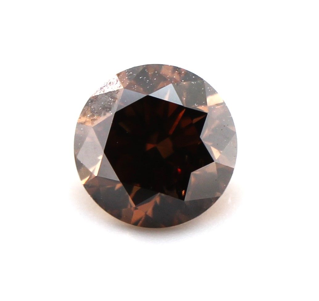 Round Fancy Dark Orangey Brown Natural Diamond 0.7ct VS2 loose diamond