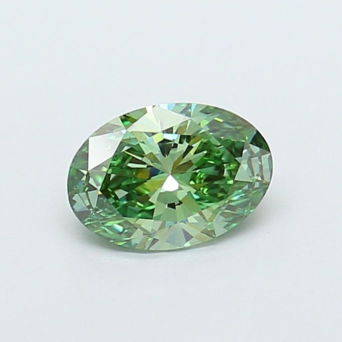 Oval Fancy Vivid Green Lab-grown Diamond 0.81ct VS1 loose diamond