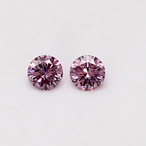Round Fancy Intense Purplish Pink Natural Diamond 0.07ct loose diamond