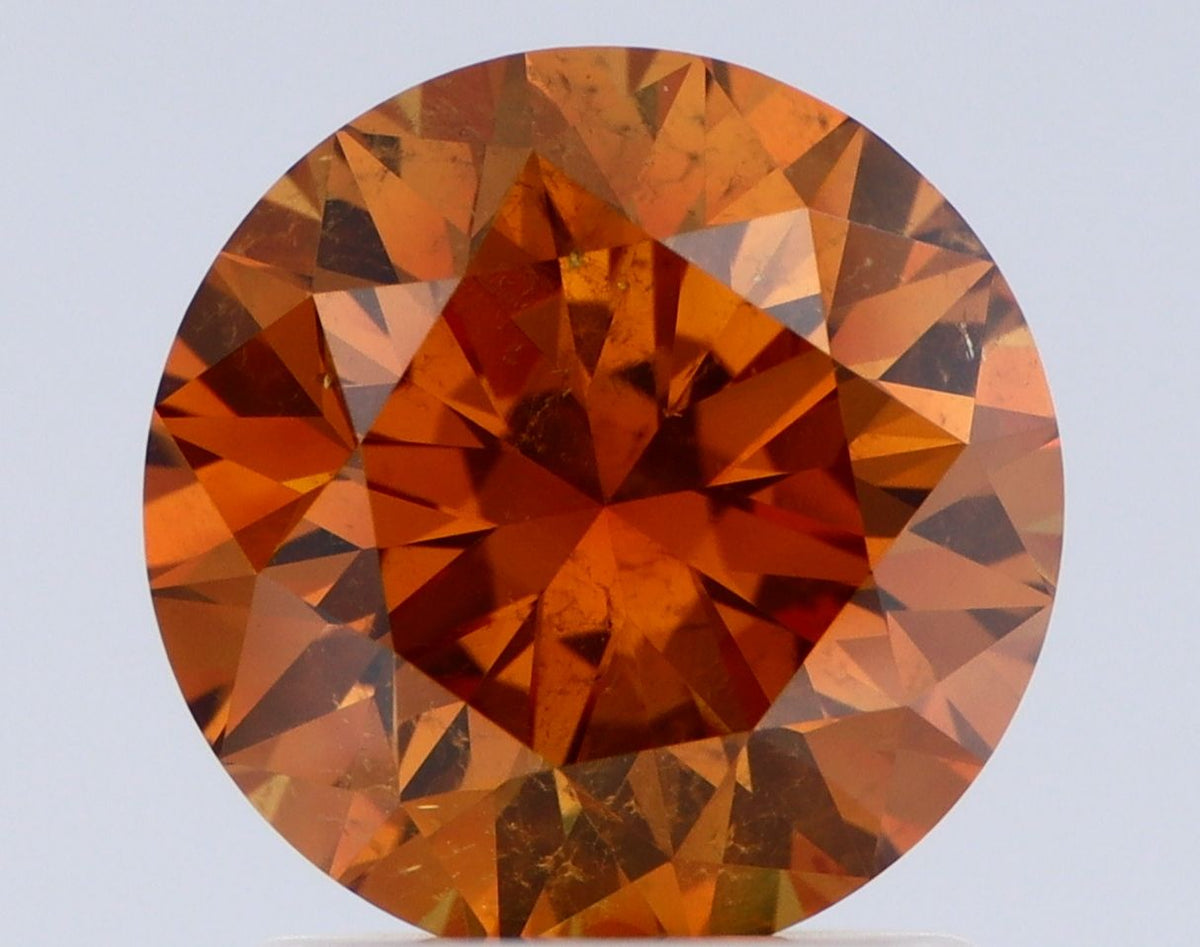 Round Fancy Deep Yellow Orange Natural Diamond 1.59ct I1 loose diamond