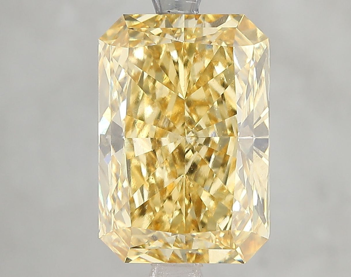 Radiant Fancy Vivid Yellow Lab-grown Diamond 5.08ct VS2 loose diamond