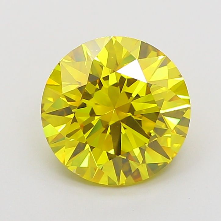 Round Fancy Vivid Yellow Lab-grown Diamond 2.71ct VS1 loose diamond
