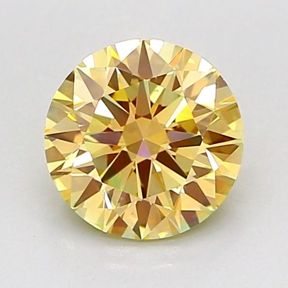 Round Fancy Orangey Yellow Lab-grown Diamond 1.1ct VS1 loose diamond
