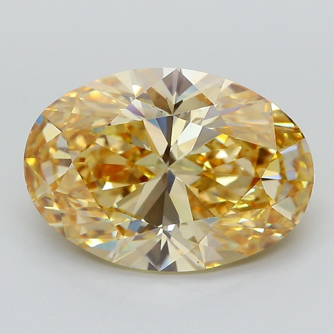 Oval Fancy Vivid Orangey Yellow Lab-grown Diamond 6.05ct VS1 loose diamond