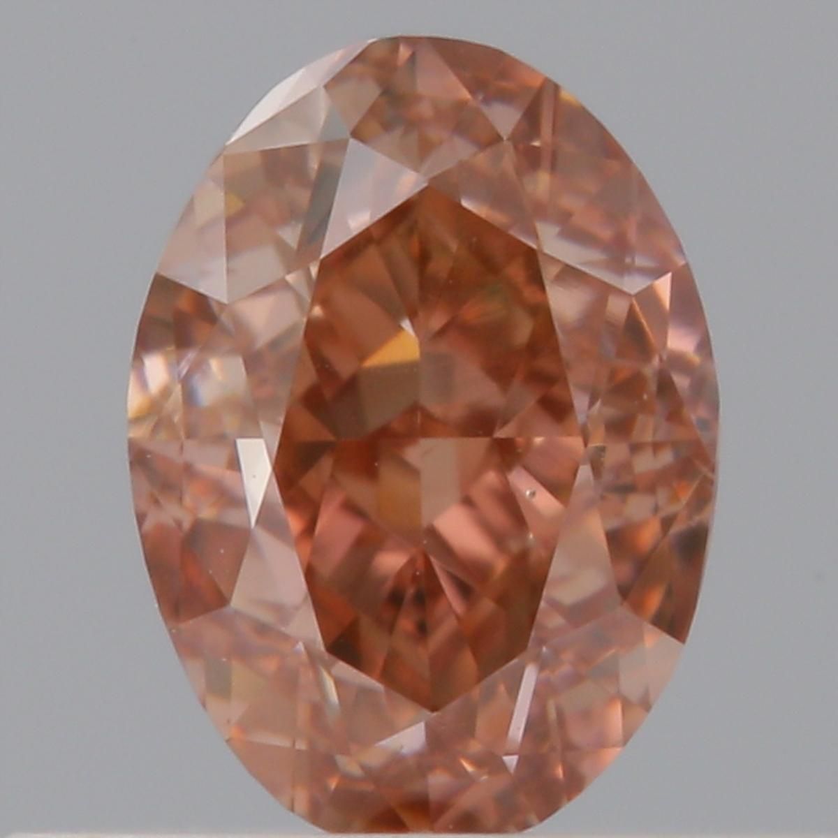 Oval Fancy Brownish Orange Natural Diamond 0.5ct VS2 loose diamond