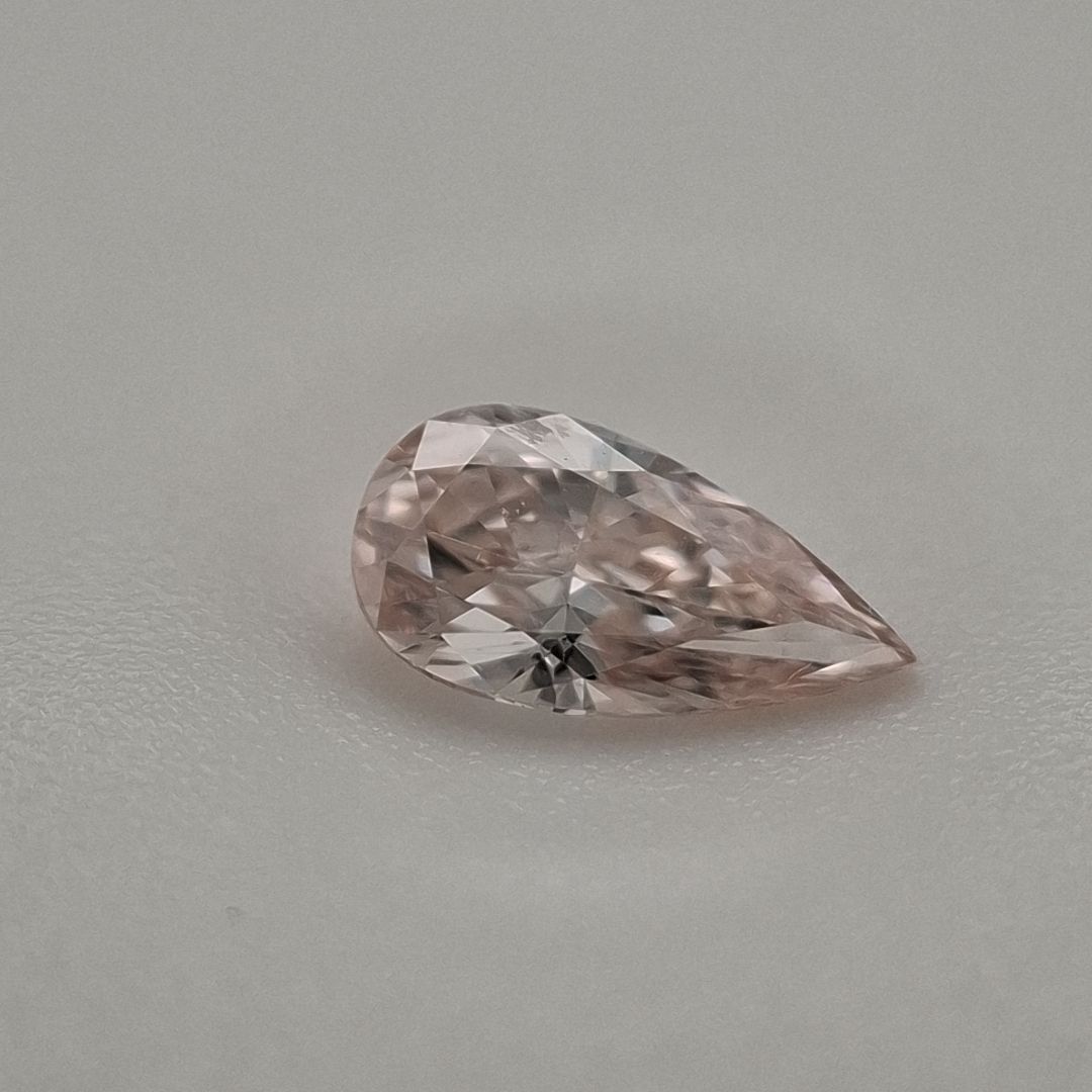 Pear Fancy Pinkish Orange Natural Diamond 0.23ct VS2 loose diamond