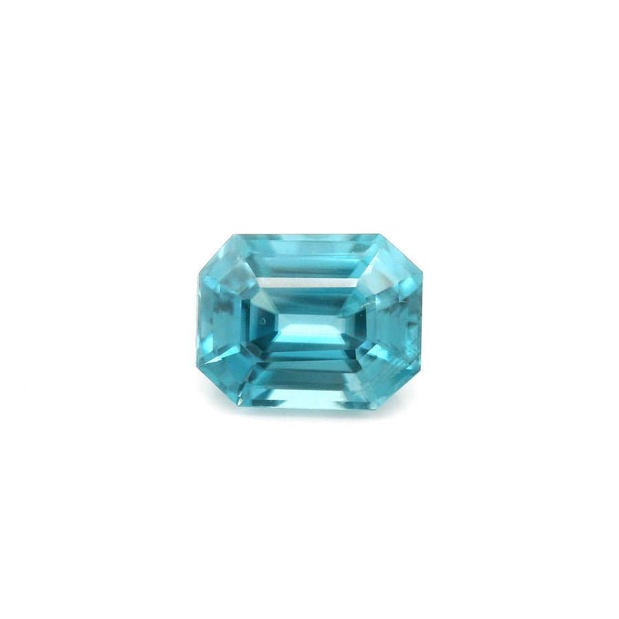 Octagonal Blue Zircon 3.57ct loose gemstone
