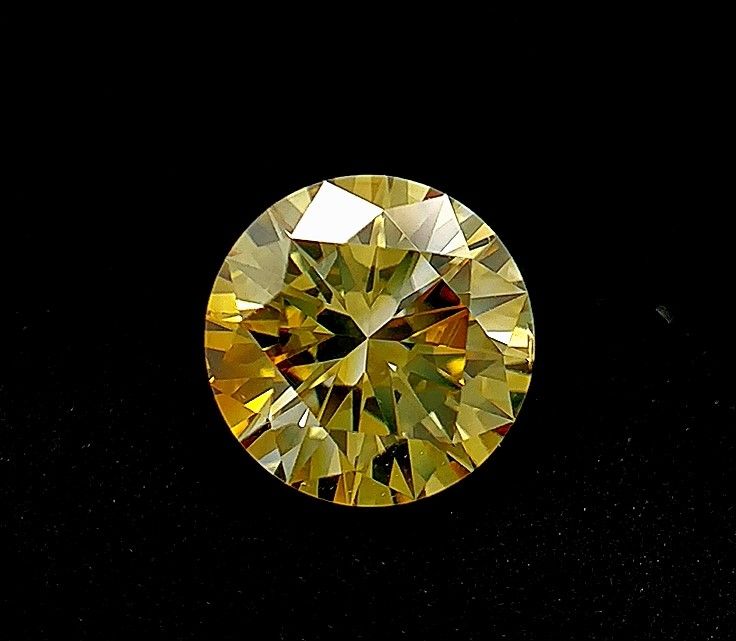 Round Fancy Deep Yellow Natural Diamond 1ct SI1 loose diamond