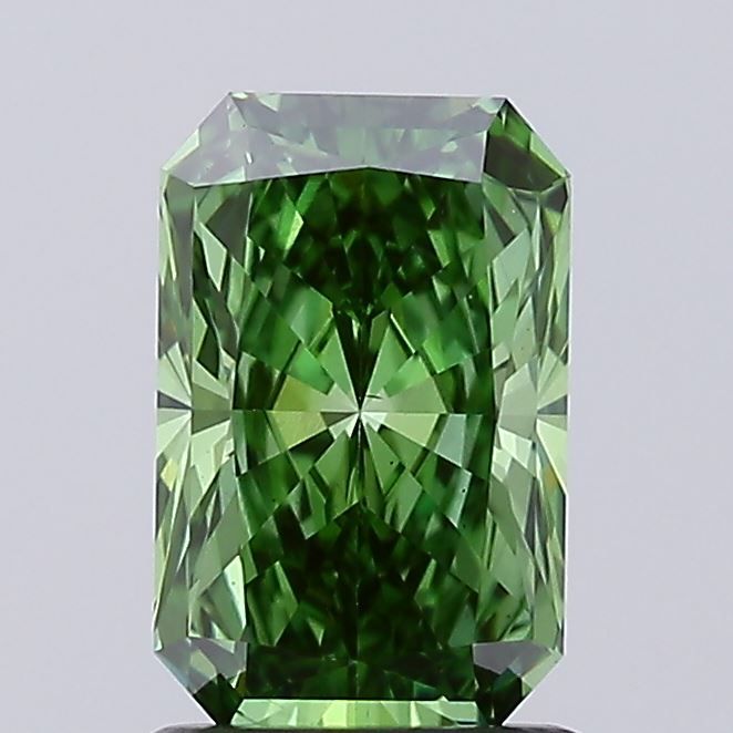 Radiant Fancy Vivid Green Lab-grown Diamond 1.5ct VS1 loose diamond