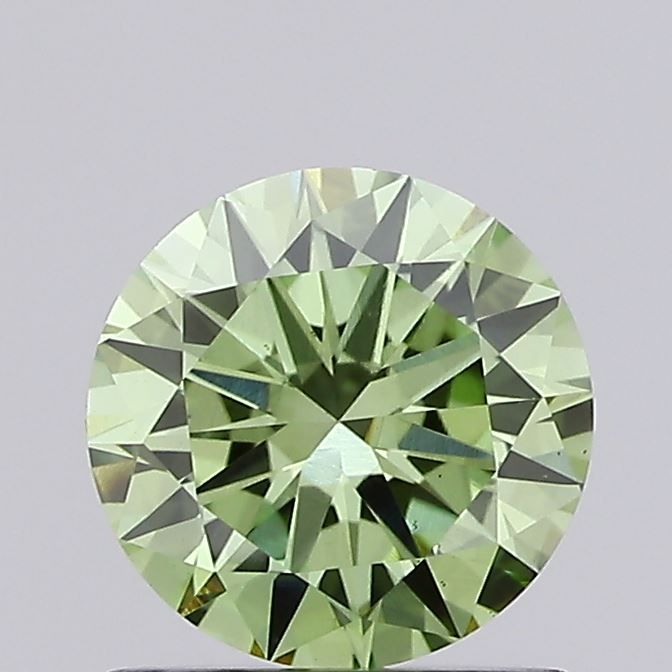 Round Fancy Vivid Green Lab-grown Diamond 0.91ct VS1 loose diamond