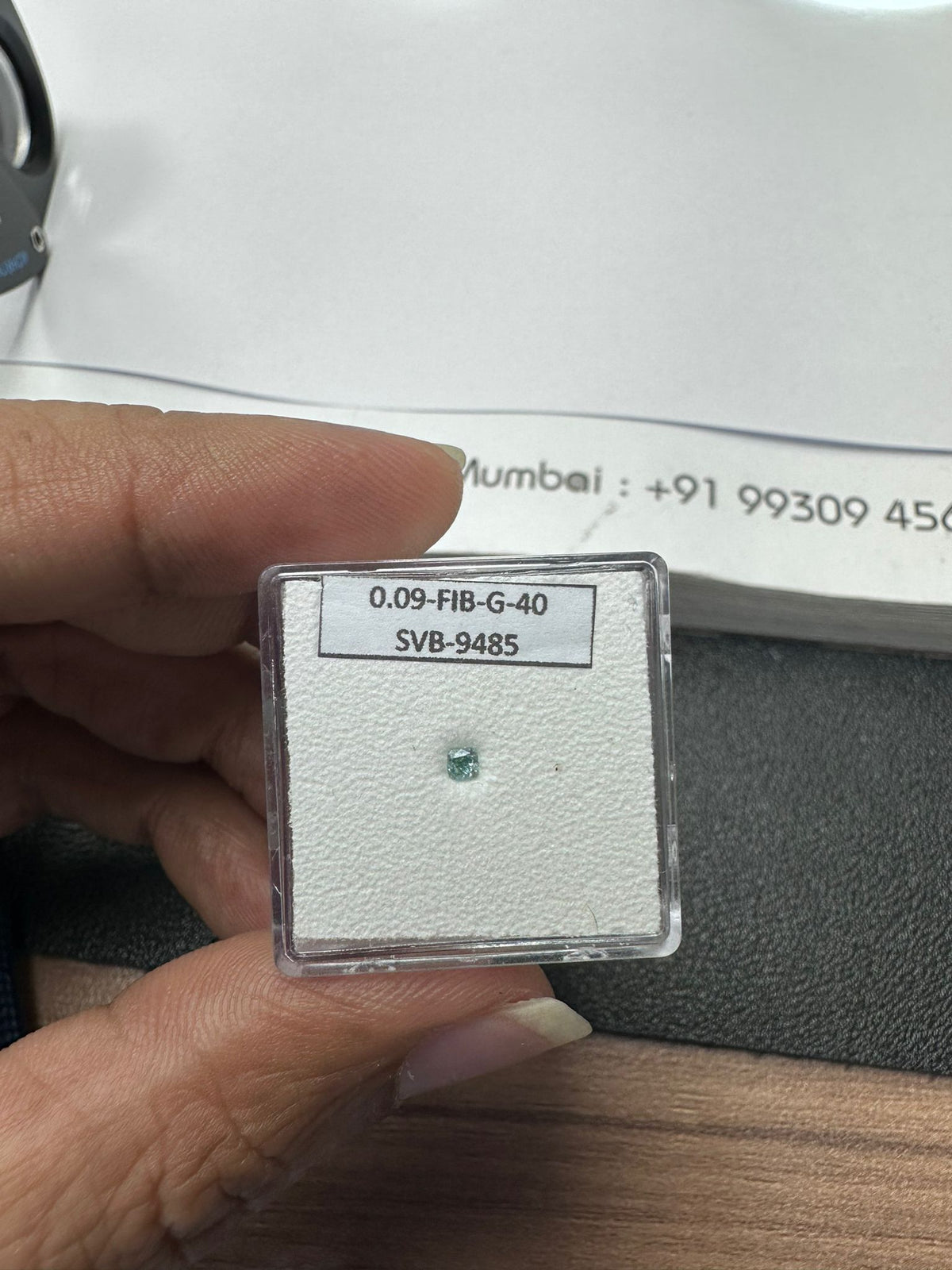 Square Fancy Intense Blue Green Natural Diamond 0.09ct loose diamond