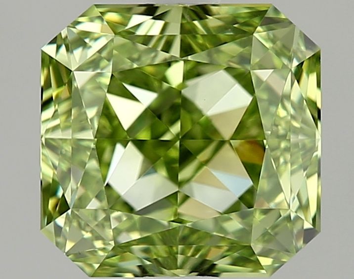 Square Radiant Fancy Vivid Green Lab-grown Diamond 2ct VVS2 loose diamond