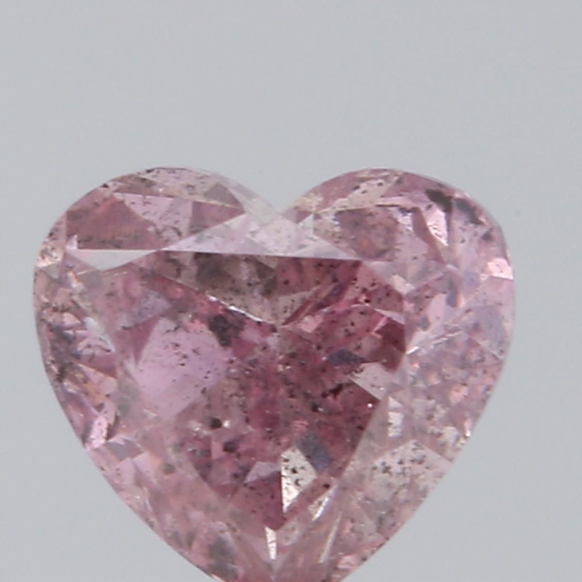 Heart Fancy Purple Pink Natural Diamond 0.31ct I2 loose diamond