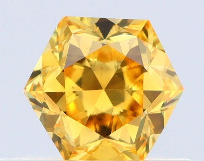 Hexagonal Fancy Vivid Yellow Natural Diamond 0.4ct VS2 loose diamond