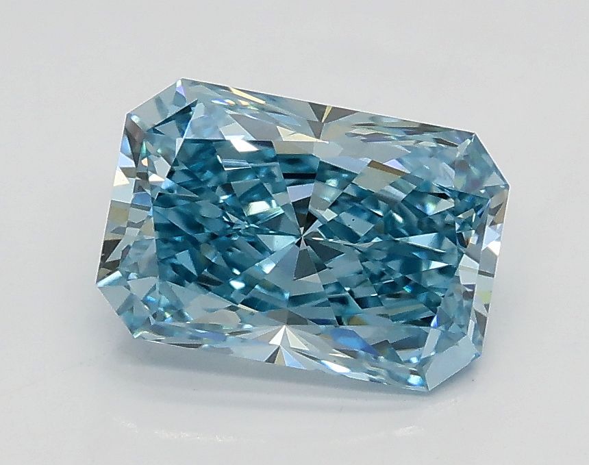 Radiant Fancy Intense Greenish Blue Lab-grown Diamond 1.32ct VS1 loose diamond