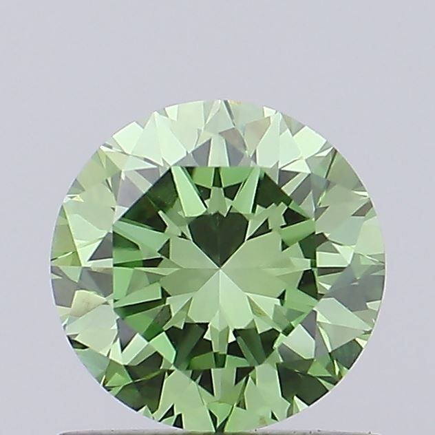 Round Fancy Vivid Green Lab-grown Diamond 0.91ct VVS2 loose diamond