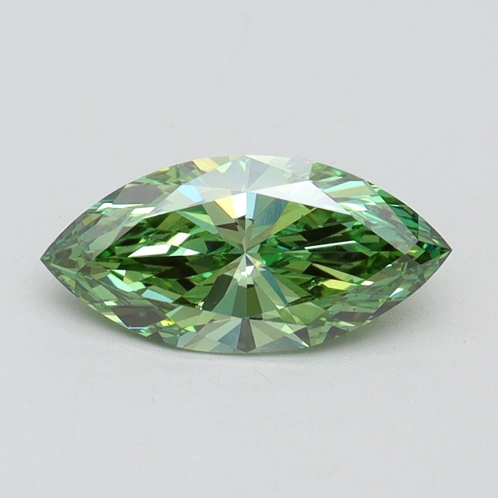 Marquise Fancy Vivid Green Lab-grown Diamond 1.01ct VS2 loose diamond