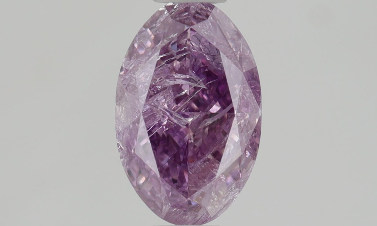 Oval Fancy Intense Pink Purple Natural Diamond 0.61ct I3 loose diamond