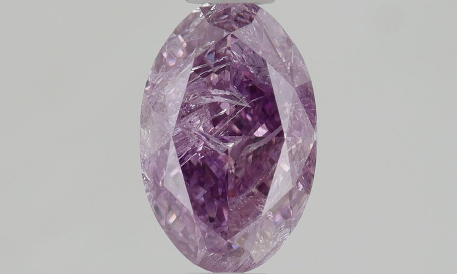 Oval Fancy Intense Pink Purple Natural Diamond 0.61ct I3 loose diamond