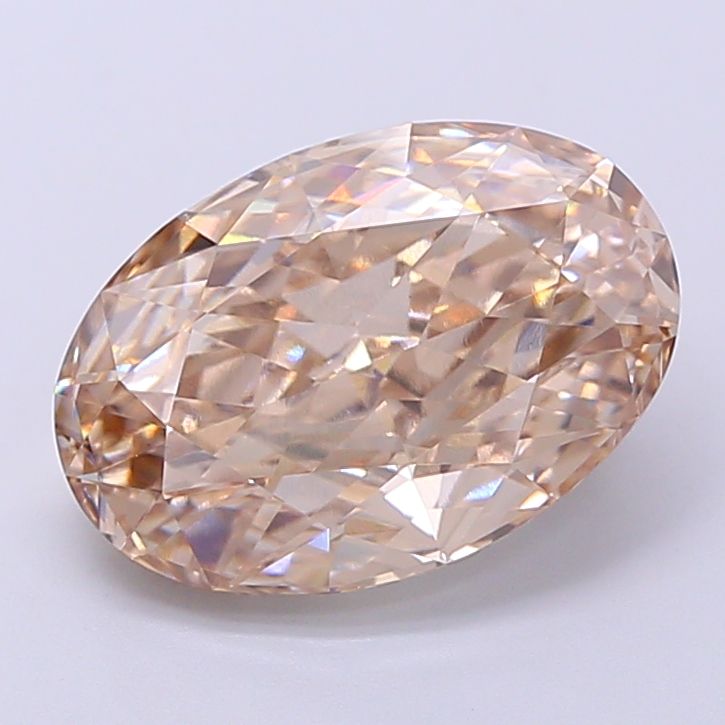 Oval Fancy Light Brown Lab-grown Diamond 3.32ct VS1 loose diamond
