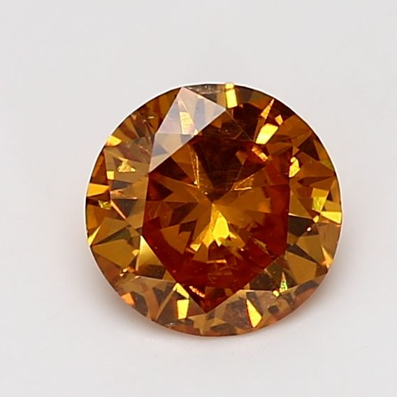 Round Fancy Vivid Yellow Orange Natural Diamond 1.08ct I1 loose diamond