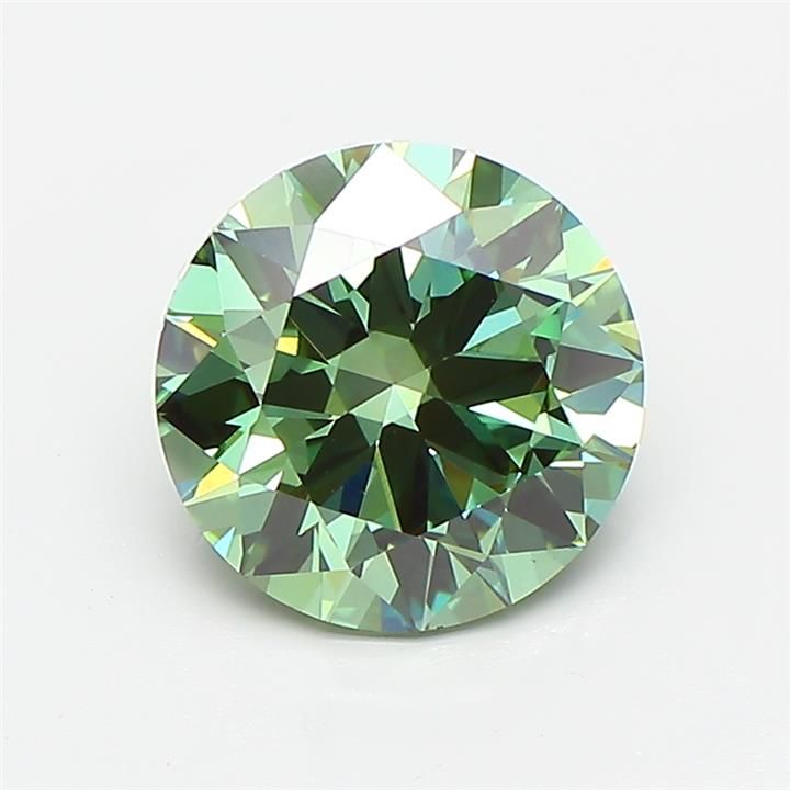 Round Fancy Vivid Green Lab-grown Diamond 2.12ct VS1 loose diamond