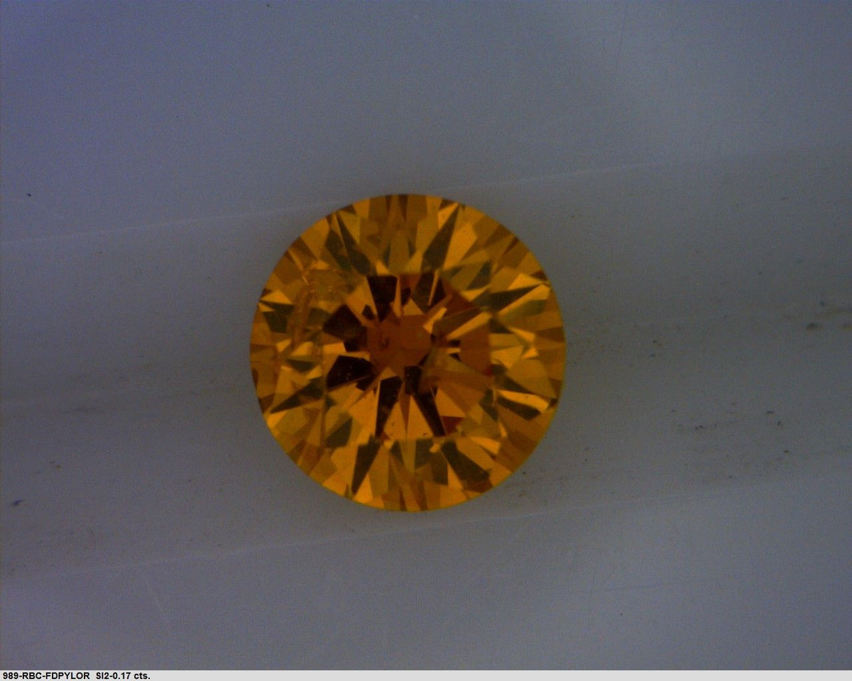 Round Fancy Deep Yellowish Orange Natural Diamond 0.17ct loose diamond