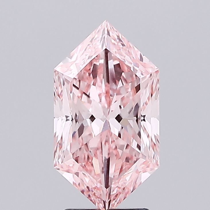 Hexagonal Fancy Vivid Pink Lab-grown Diamond 2.5ct VS1 loose diamond