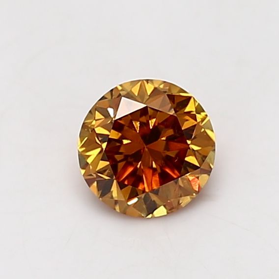 Round Fancy Deep Yellow Orange Natural Diamond 0.69ct SI2 loose diamond
