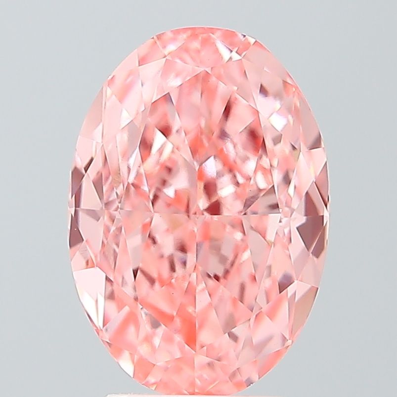 Oval Fancy Vivid Pink Lab-grown Diamond 3.84ct VVS2 loose diamond