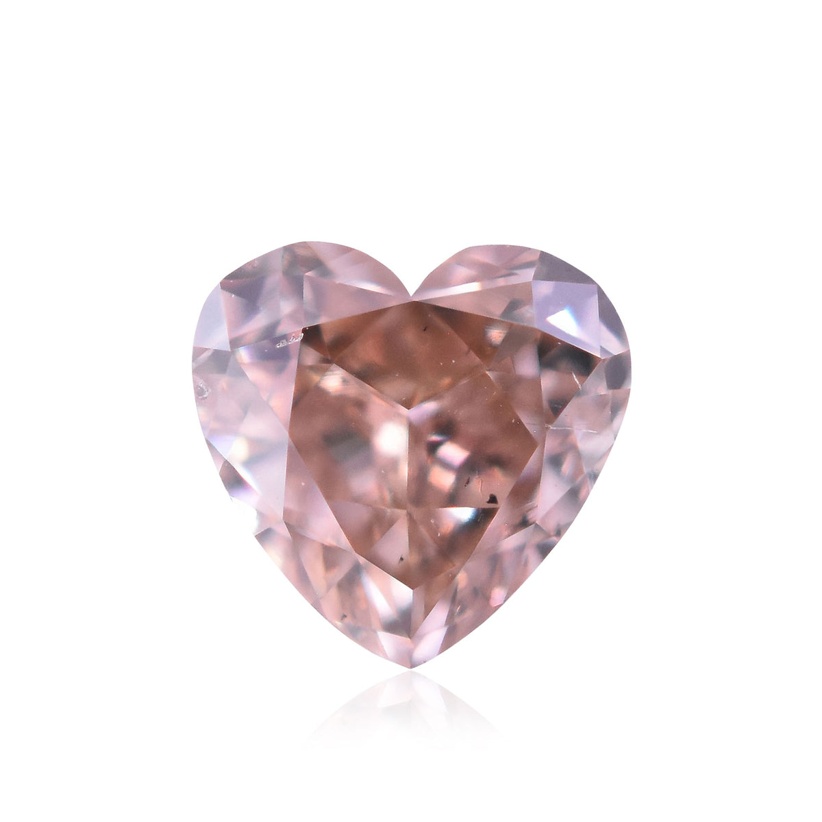 Heart Fancy Deep Brownish Orangey Pink Natural Diamond 0.24ct SI1 loose diamond
