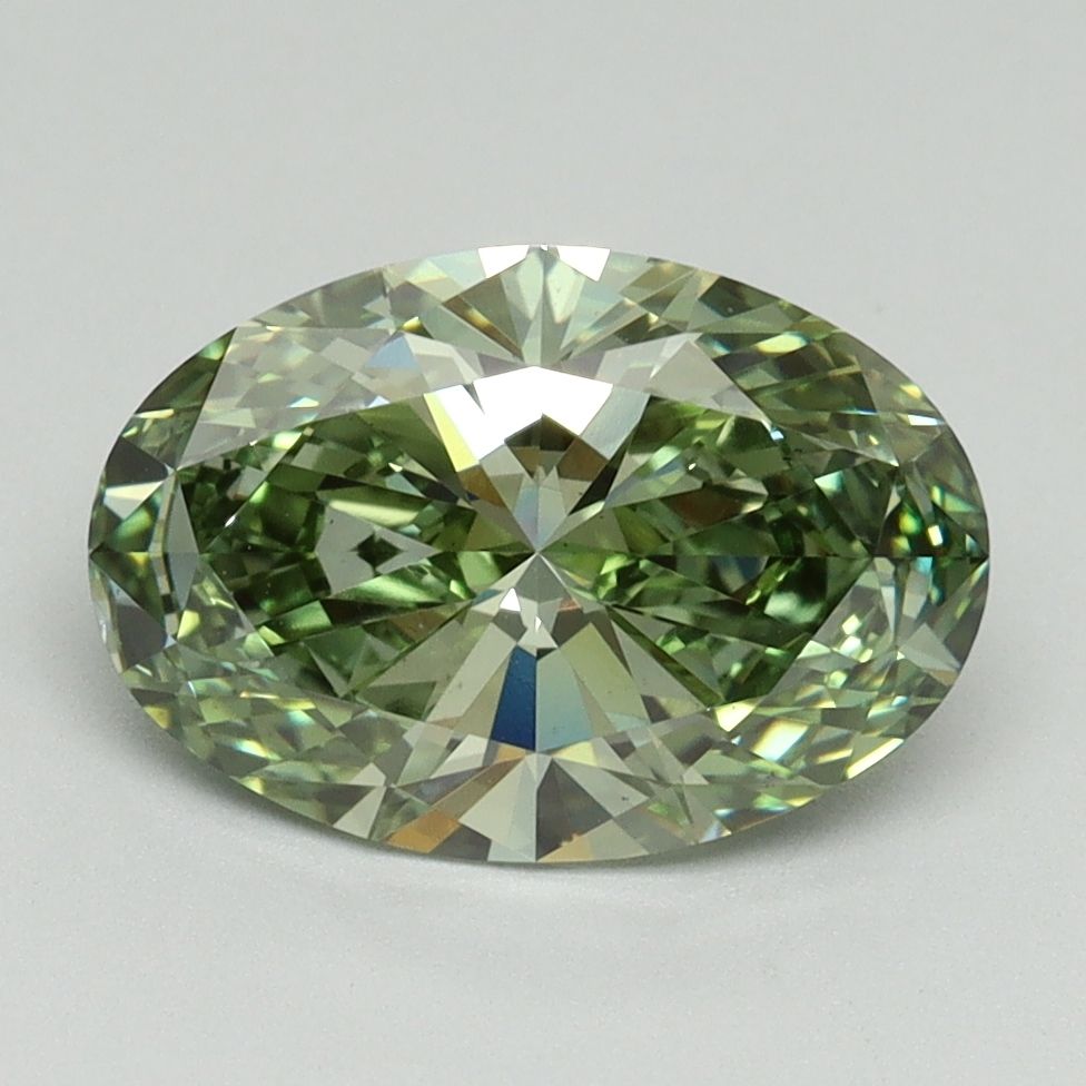 Oval Fancy Vivid Green Lab-grown Diamond 2.19ct VS2 loose diamond