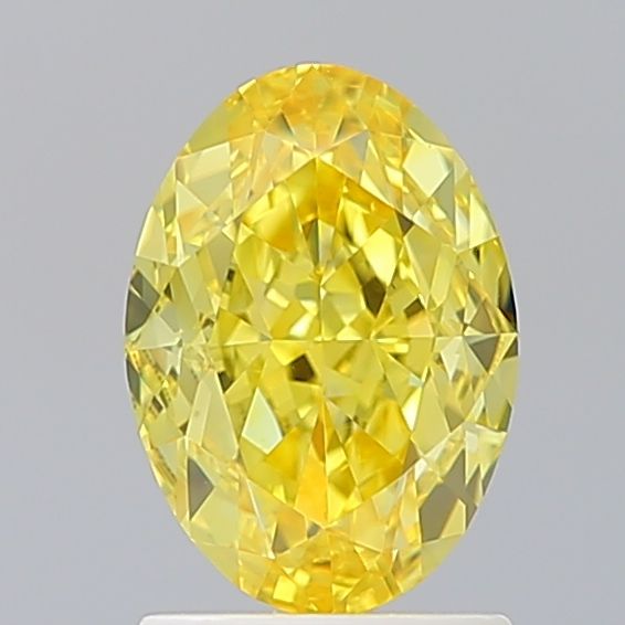 Oval Fancy Vivid Yellow Lab-grown Diamond 2ct VS1 loose diamond