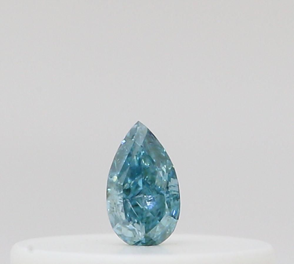 Pear Fancy Intense Green Blue Natural Diamond 0.04ct loose diamond