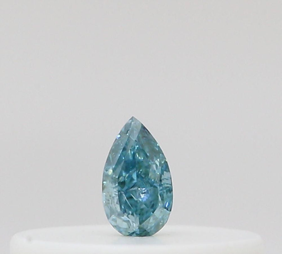 Pear Fancy Intense Green Blue Natural Diamond 0.04ct loose diamond