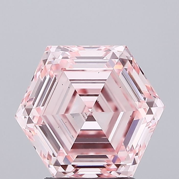 Hexagonal Fancy Intense Pink Lab-grown Diamond 3.01ct VS2 loose diamond