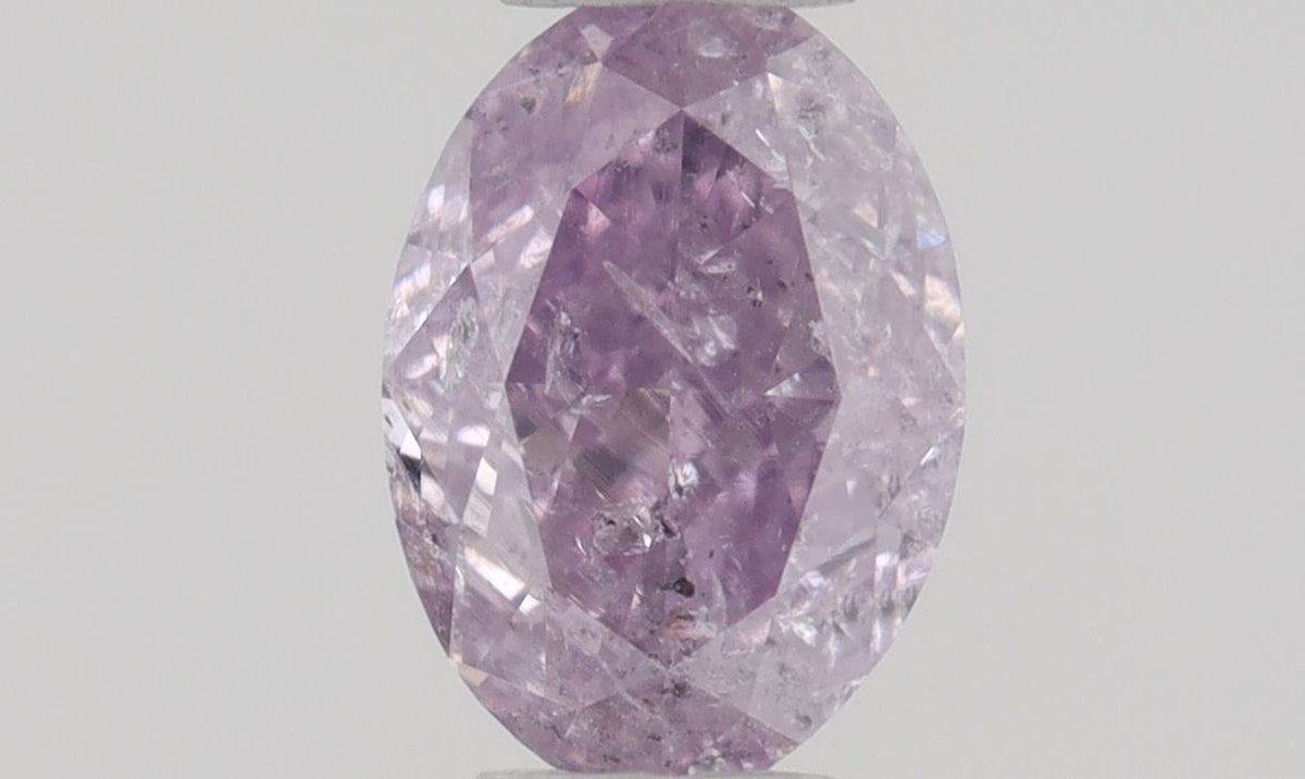 Oval Fancy Pink Purple Natural Diamond 0.3ct I2 loose diamond
