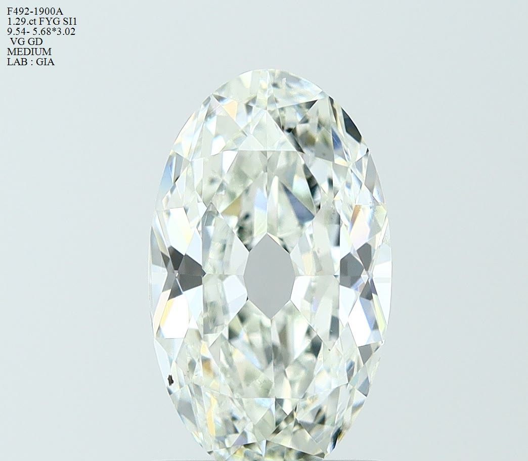 Old Miner Faint Green Natural Diamond 1.29ct SI1 loose diamond