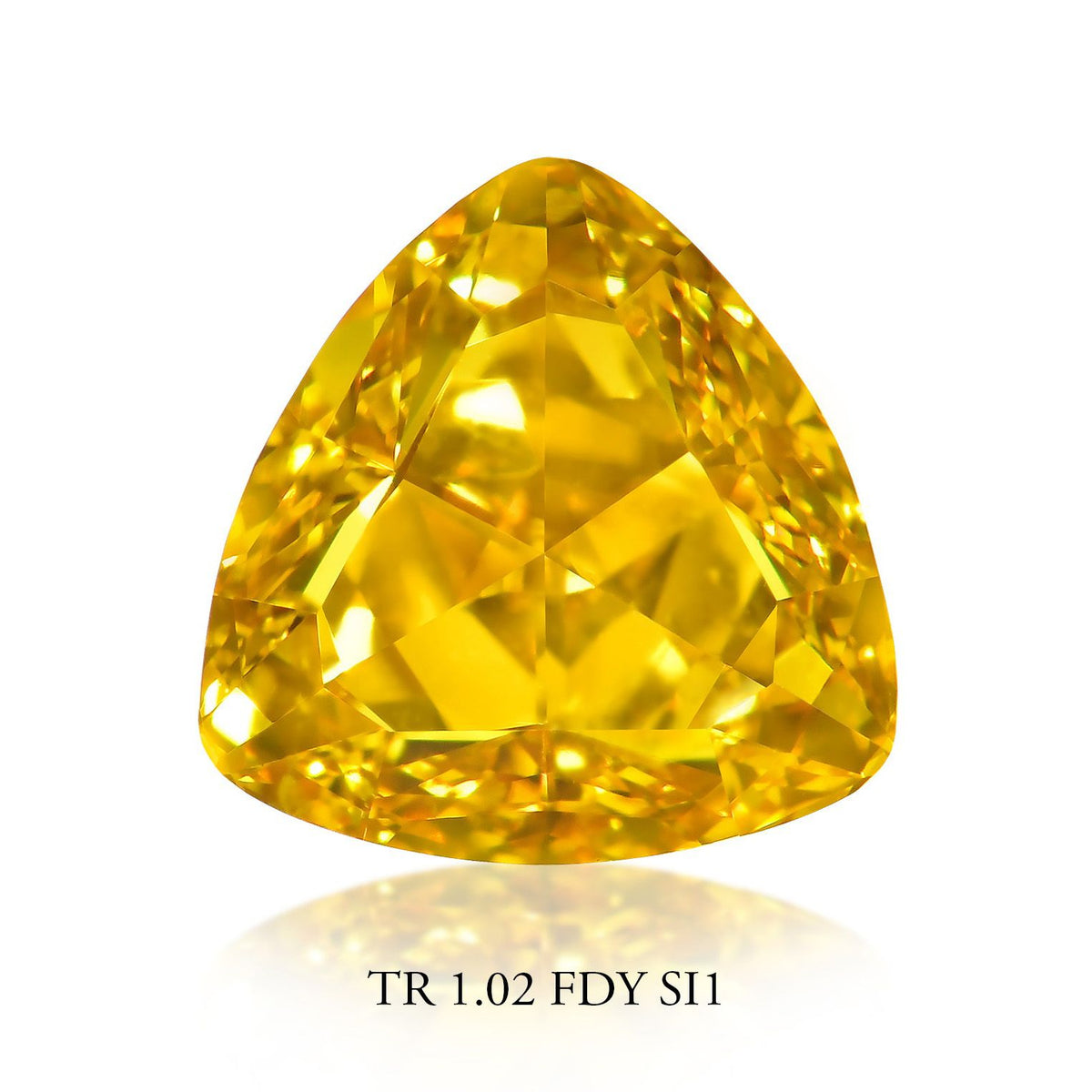 Triangular Fancy Deep Yellow Natural Diamond 1.02ct SI1 loose diamond