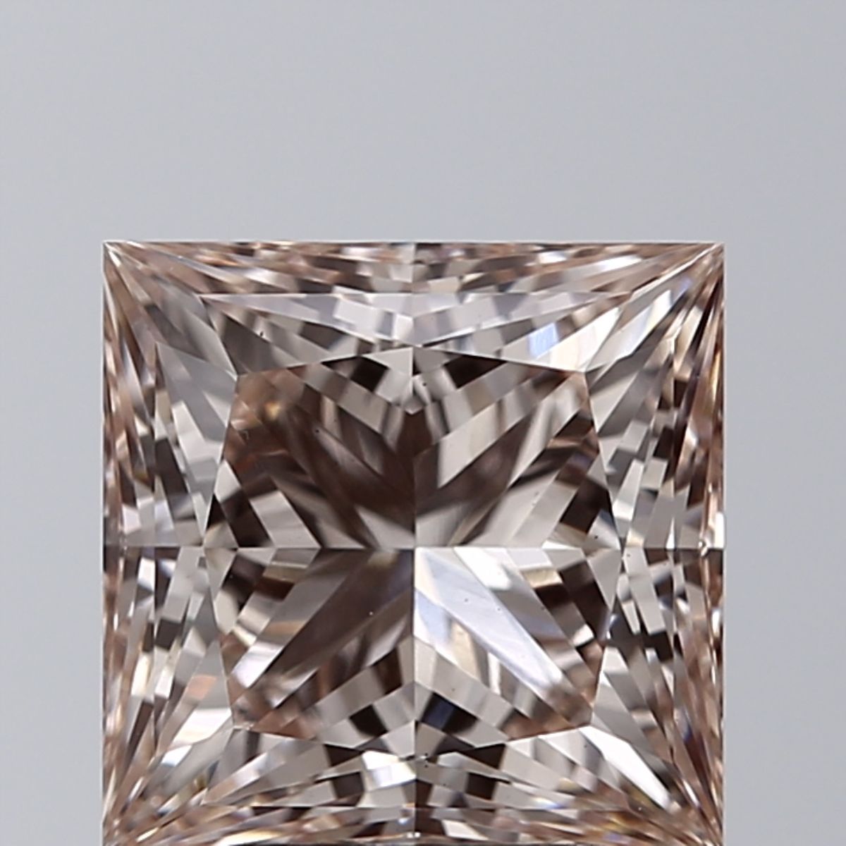 Princess Fancy Light Brownish Pink Lab-grown Diamond 3.13ct VS1 loose diamond