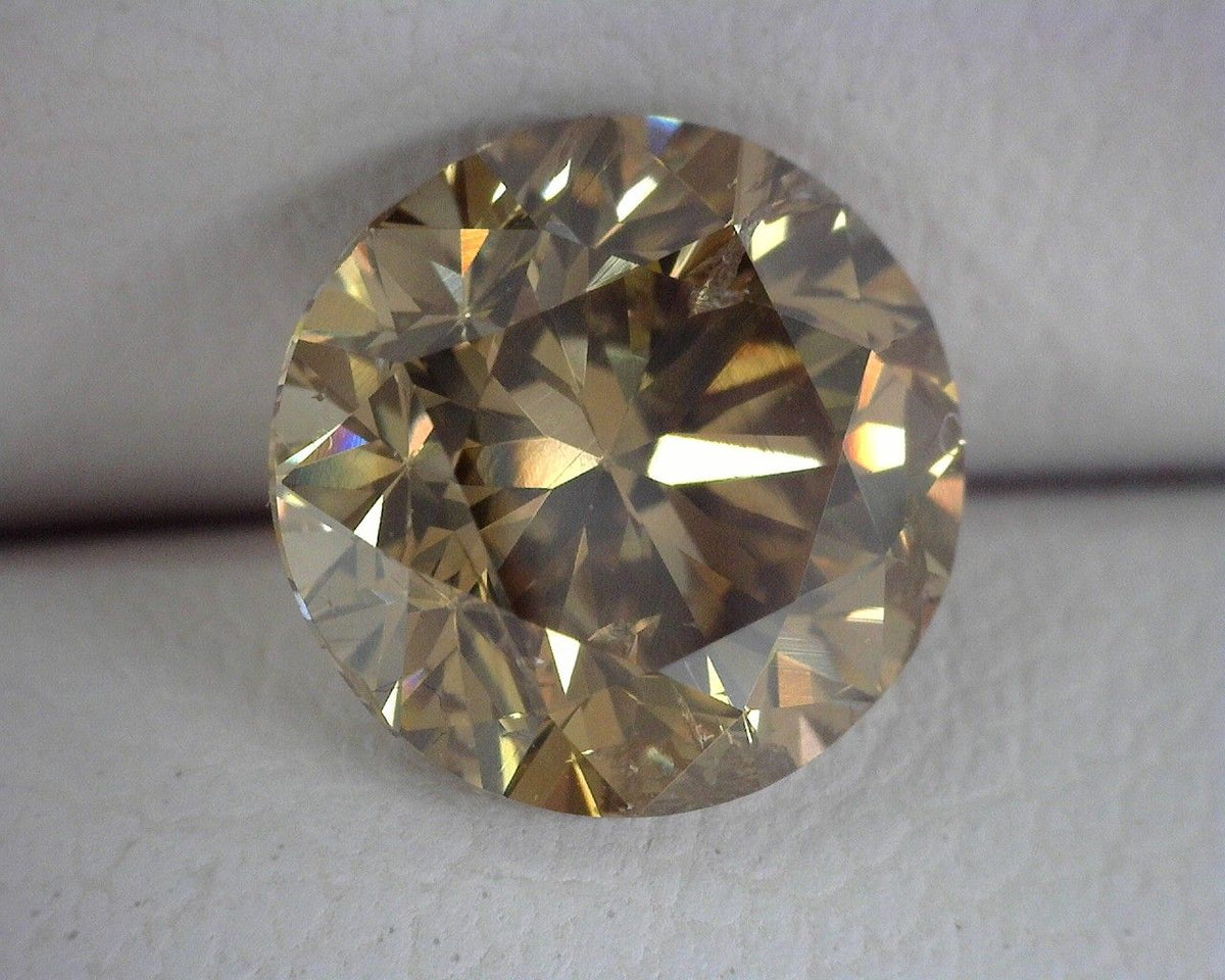 Round Brown Natural Diamond 1.5ct I1 loose diamond