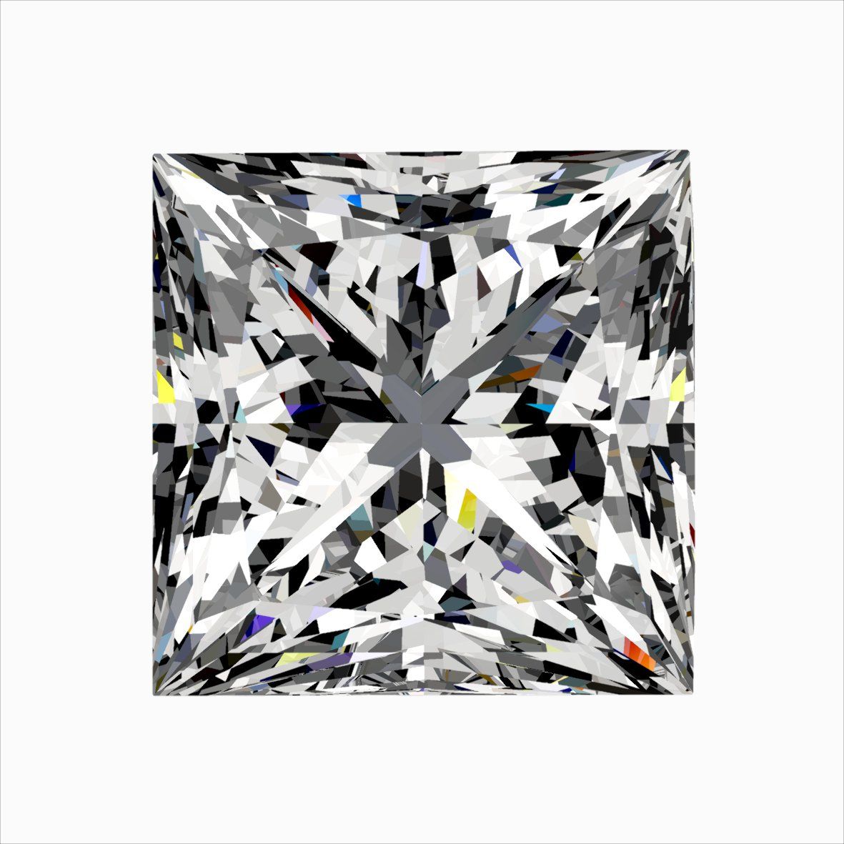 Princess Natural Diamond 0.61ct F VVS2