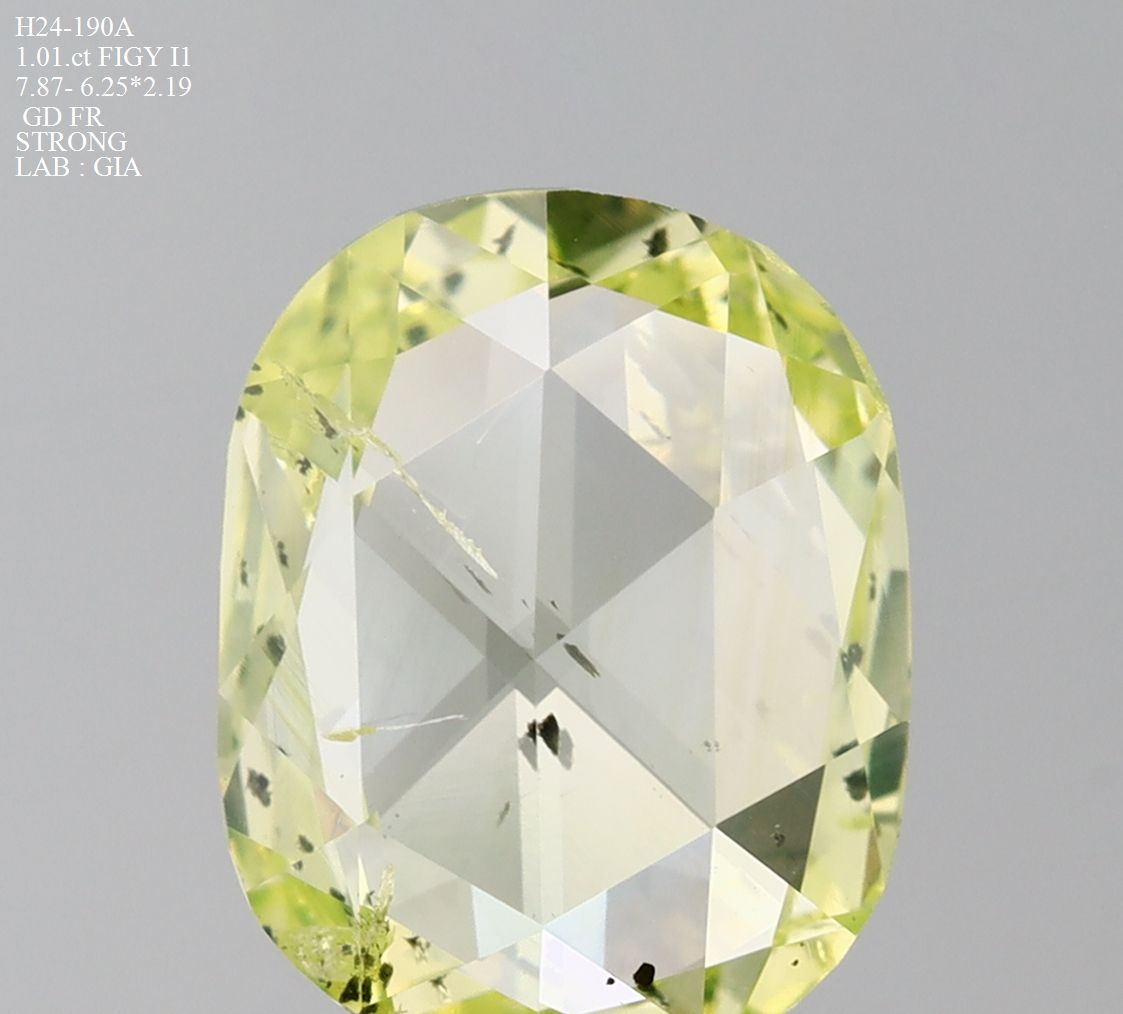 Rose Fancy Intense Greenish Yellow Natural Diamond 1.01ct I1 loose diamond