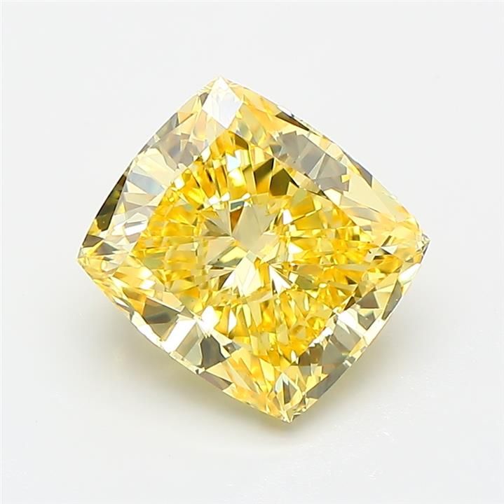 Cushion Fancy Vivid Yellow Lab-grown Diamond 2.53ct VS1 loose diamond