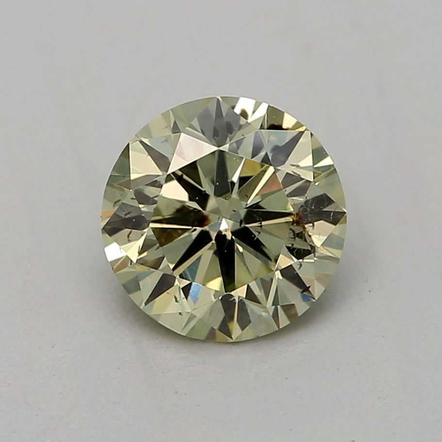 Round Fancy Grayish Yellowish Green Natural Diamond 0.44ct SI1 loose diamond