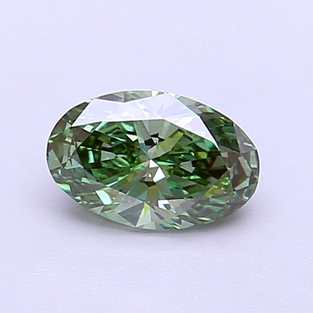Oval Fancy Vivid Green Lab-grown Diamond 0.69ct VS1 loose diamond
