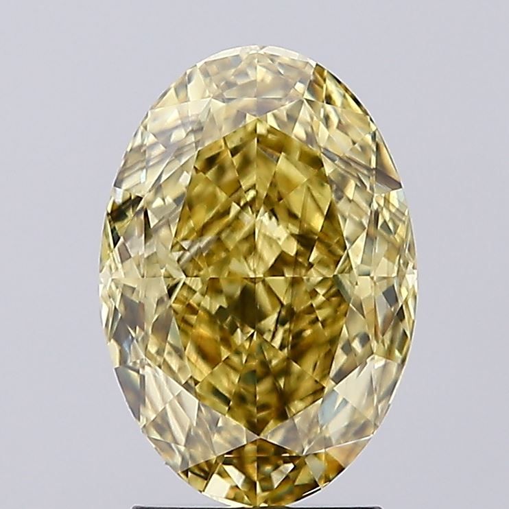 Oval Fancy Vivid Yellow Lab-grown Diamond 3.28ct SI1 loose diamond