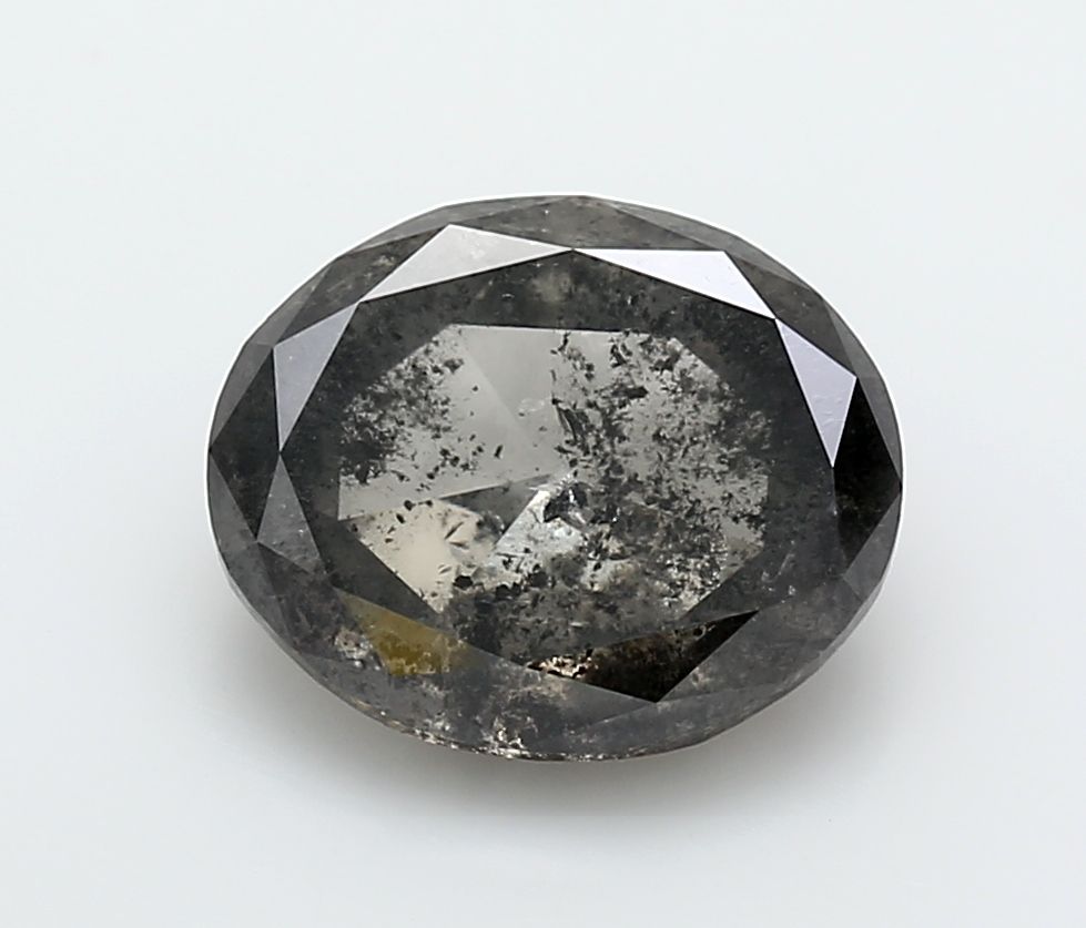 Oval Fancy Dark Gray Natural Diamond 4.65ct I2 loose diamond