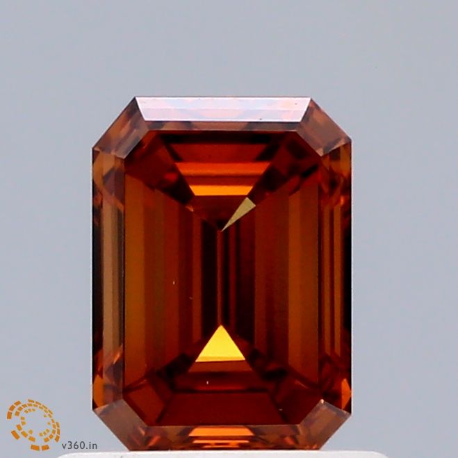 Emerald Fancy Vivid Orange Lab-grown Diamond 0.8ct VS1 loose diamond